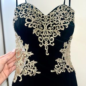 Black Strapless Prom Dress